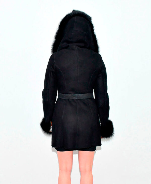 Куртка дубленка двойной капюшон 65 cm Черный