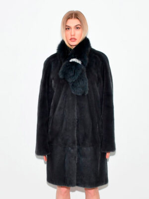 Midle fur coat  Mink  90cm Frost Grey