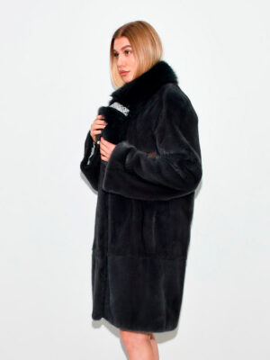 Midle fur coat  Mink  90cm Frost Grey
