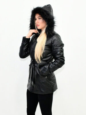 Женская кожаная куртка BLACK BOLIAGA