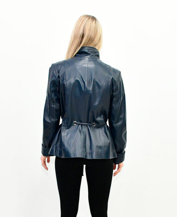 Женская кожаная куртка Blue slim 523L