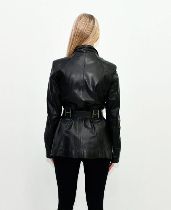 Женская кожаная куртка BLACK SLIM FIT H 01