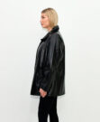Женская кожаная куртка BLACK BIG SIZE 4618