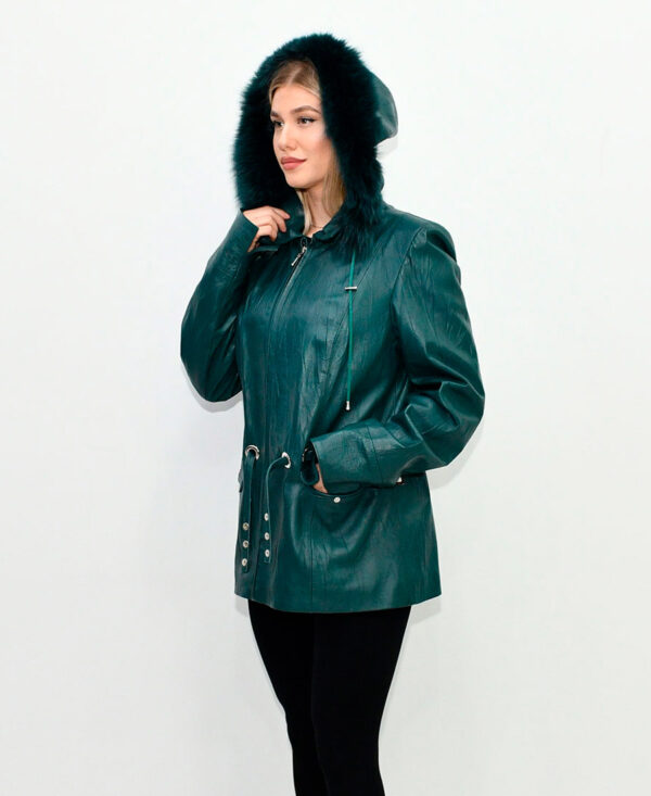 Женская кожаная куртка GREEN 3450