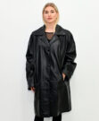 Женская кожаная куртка BLACK BIG SIZE 4236