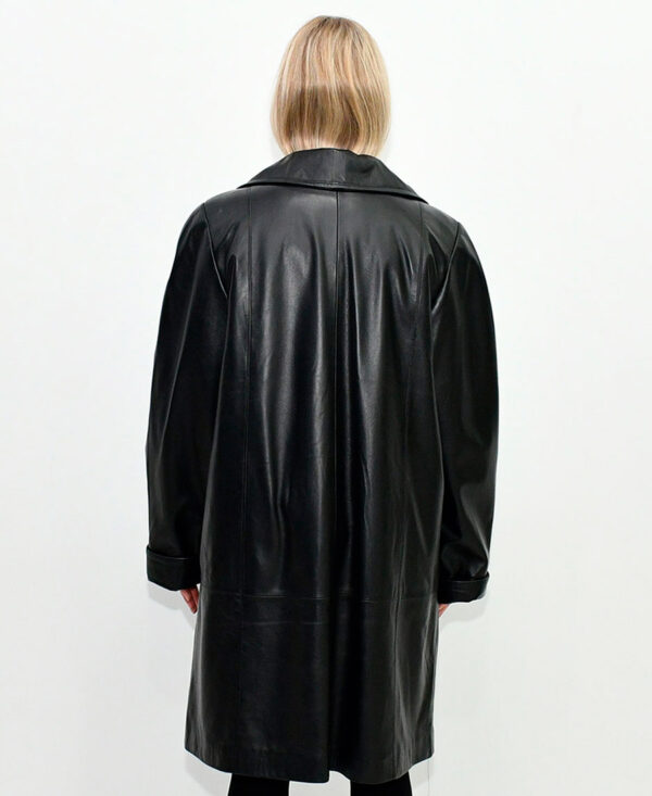 Женская кожаная куртка BLACK BIG SIZE 4236
