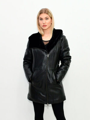 Женская кожаная куртка BLACK SLIM FIT 8665 REX