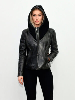 Женская кожаная куртка BLACK SLIM FIT 3082