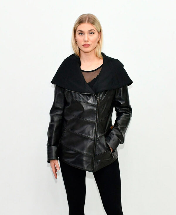 Женская кожаная куртка BLACK 1289