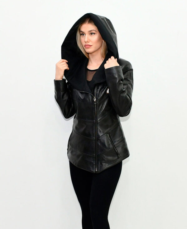 Женская кожаная куртка BLACK 1289