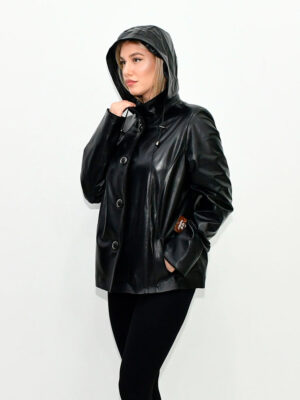 Женская кожаная куртка BLACK 3526K