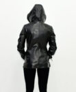 Женская кожаная куртка BLACK Ο33