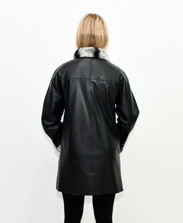 Женская кожаная куртка BLACK MONNO-G