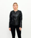 Женская кожаная куртка BLACK S 01