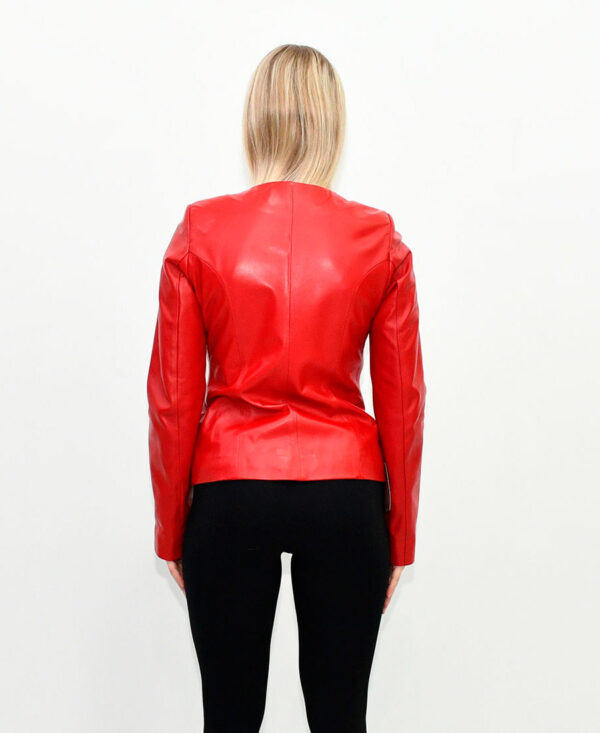 WOMEN’S LEATHER JACKET RED O5