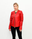 WOMEN'S LEATHER JACKET RED O4