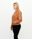 WOMEN'S LEATHER JACKET BROWN 909 ΤΑΜΠΑ