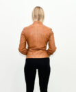 WOMEN'S LEATHER JACKET BROWN 909 ΤΑΜΠΑ