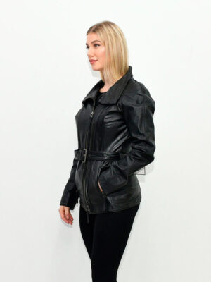 Женская кожаная куртка BLACK 8021