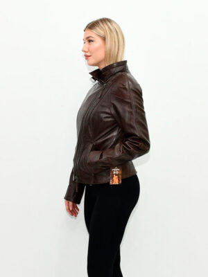 WOMEN’S LEATHER JACKET BROWN 8020