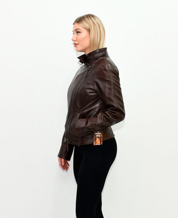 Женская кожаная куртка BROWN 8020