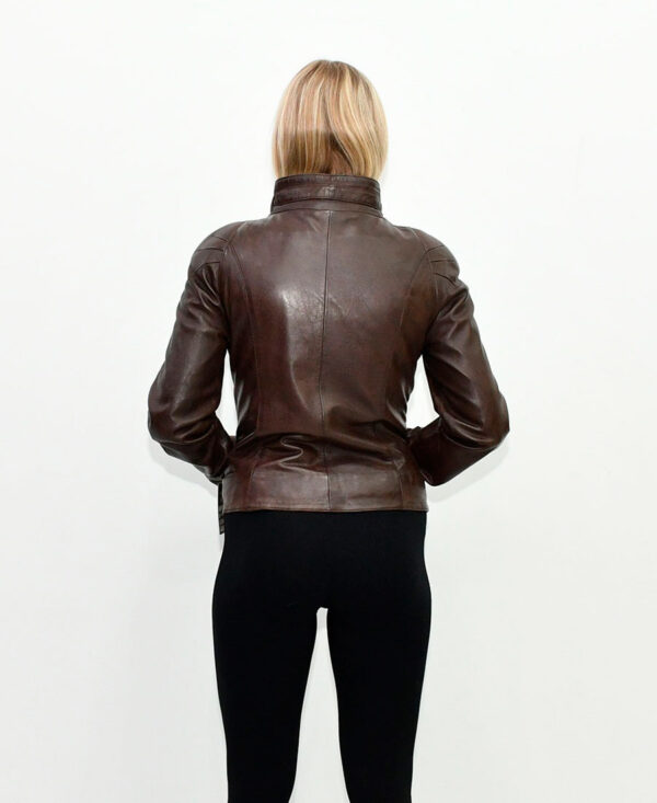 Женская кожаная куртка BROWN 8020