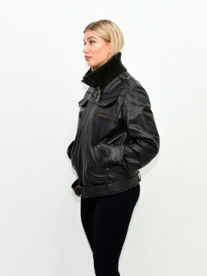 WOMEN’S LEATHER JACKET BROWN O8