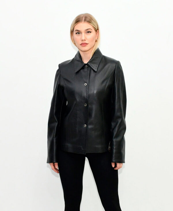 Женская кожаная куртка BLACK 2648