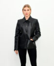 Женская кожаная куртка BLACK 2649